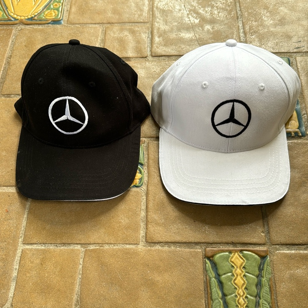 Merceds Hats in black and white